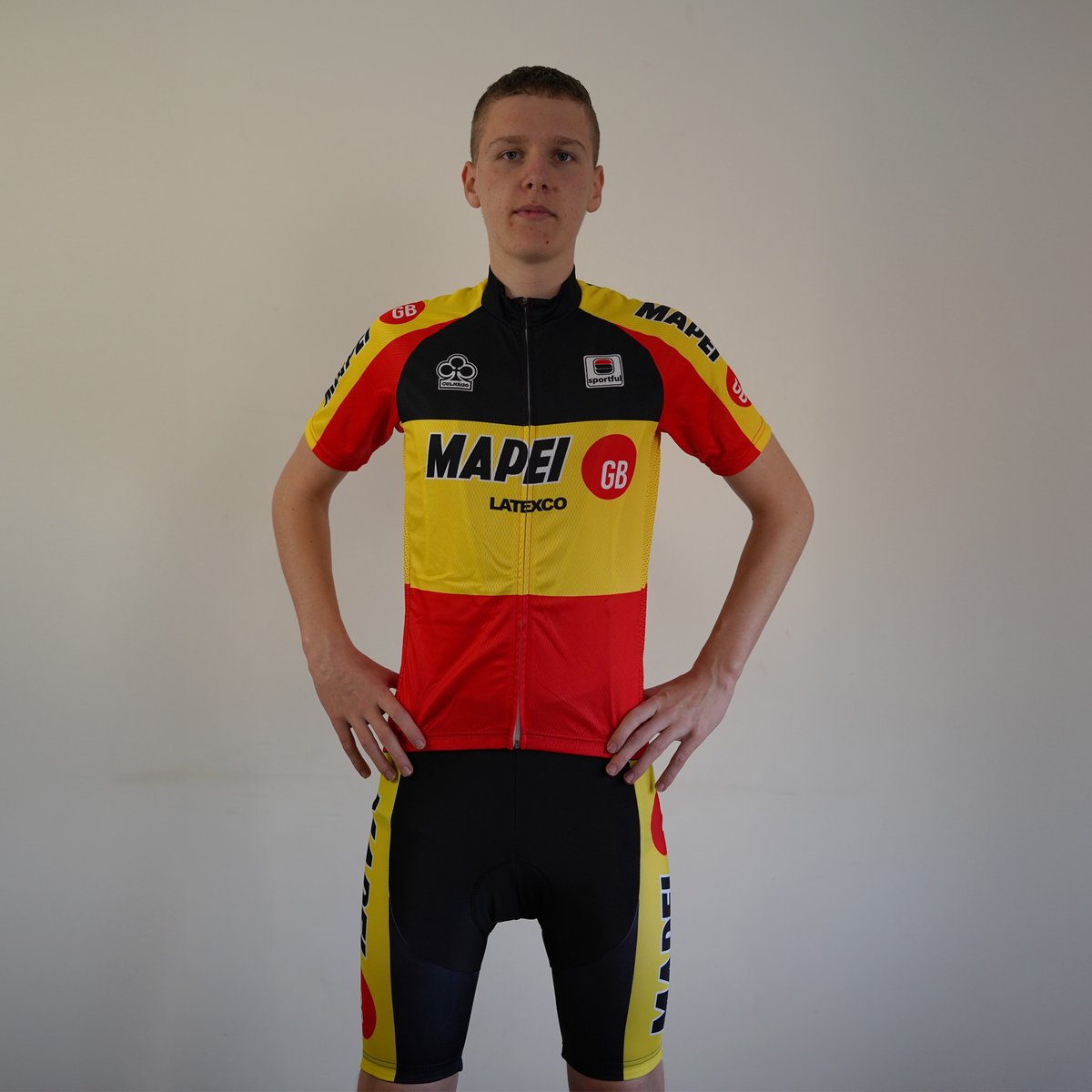 Mapei kampioen Belgie - wielershirt - koerstrui - retro - vintage - maat S