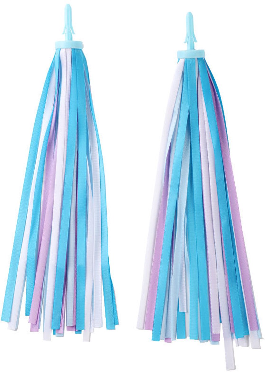 Stuurslingers - 2 stuks - Stuurversiering Fiets - Fiets Versiering Kinderen - Kinderfiets versiering - Handvatstreamers - Stuurversiering Meisje - Stuurversiering Slingers - Handvat Streamers - Prinsessen Franjes