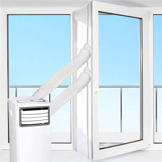 Raamafdichting mobiele airco 300 cm, waterdicht afdekzeil met klittenband, voorkomt warmte, stof en insecten