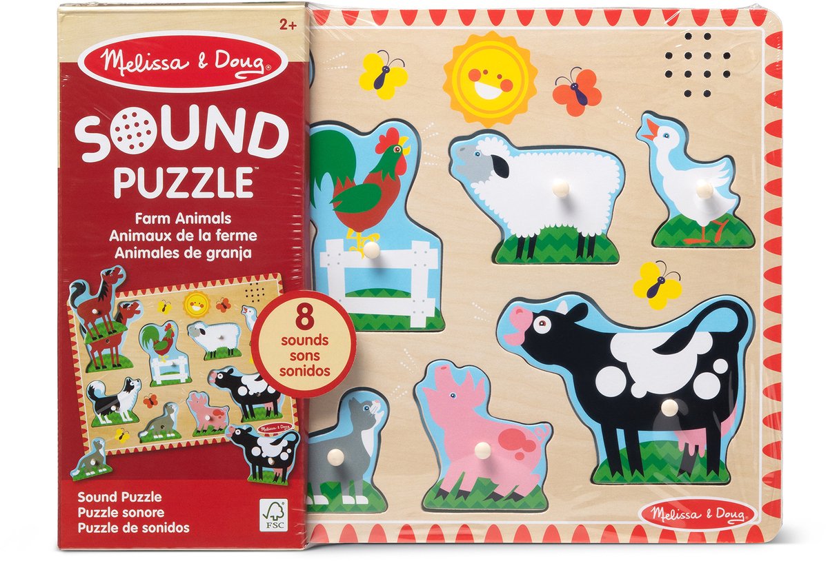 Melissa & Doug – Houten geluidenpuzzel – Boerderij