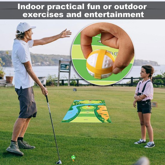Allecto Plus - Golfmatset 120x180cm voor Indoor Golfspel - Chipping & Minigolf - Wasbaar - Golfaccessoires voor Familie & Kinderen - Speloefening van Allecto Plus — afbeelding 5