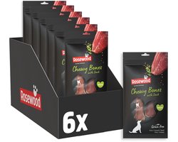 Rosewood Chewy Bones Eend Medium - Kauwkluiven voor Honden - Met Eend & Runderhuid - Graanvrij - Zonder Kunstmatige Toevoegingen - 6 stuks à 80g