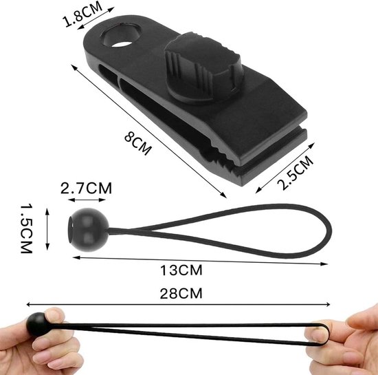 zeilklem - Zeilklemmen - 10x Zeilclip voor Afdekzeil - Afdekzeil Klemmen - zeil - klemmen- Zeilclips - Zwart van Afdekzeil Klemmen — afbeelding 3