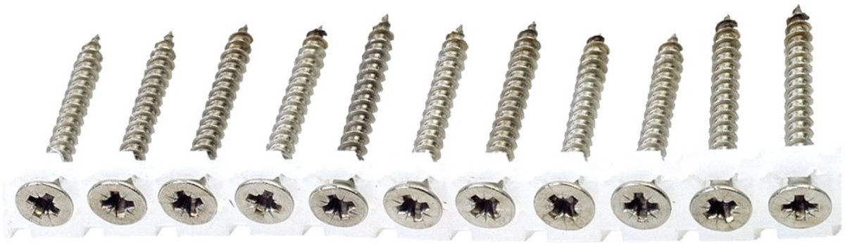 Wovar Spaanplaatschroeven RVS A2 op Band | 4.0 x 25 mm Pozi 2 | Doos 1000 stuks