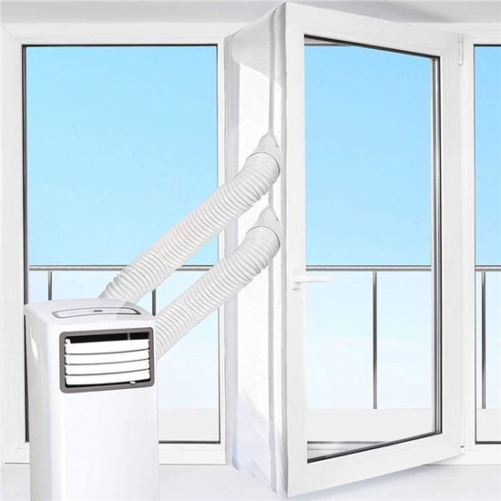 Draagbare airco raamafdichtingsset 300 cm, waterdicht, UV-bestendig, herbruikbaar, voor dubbele slang, universeel