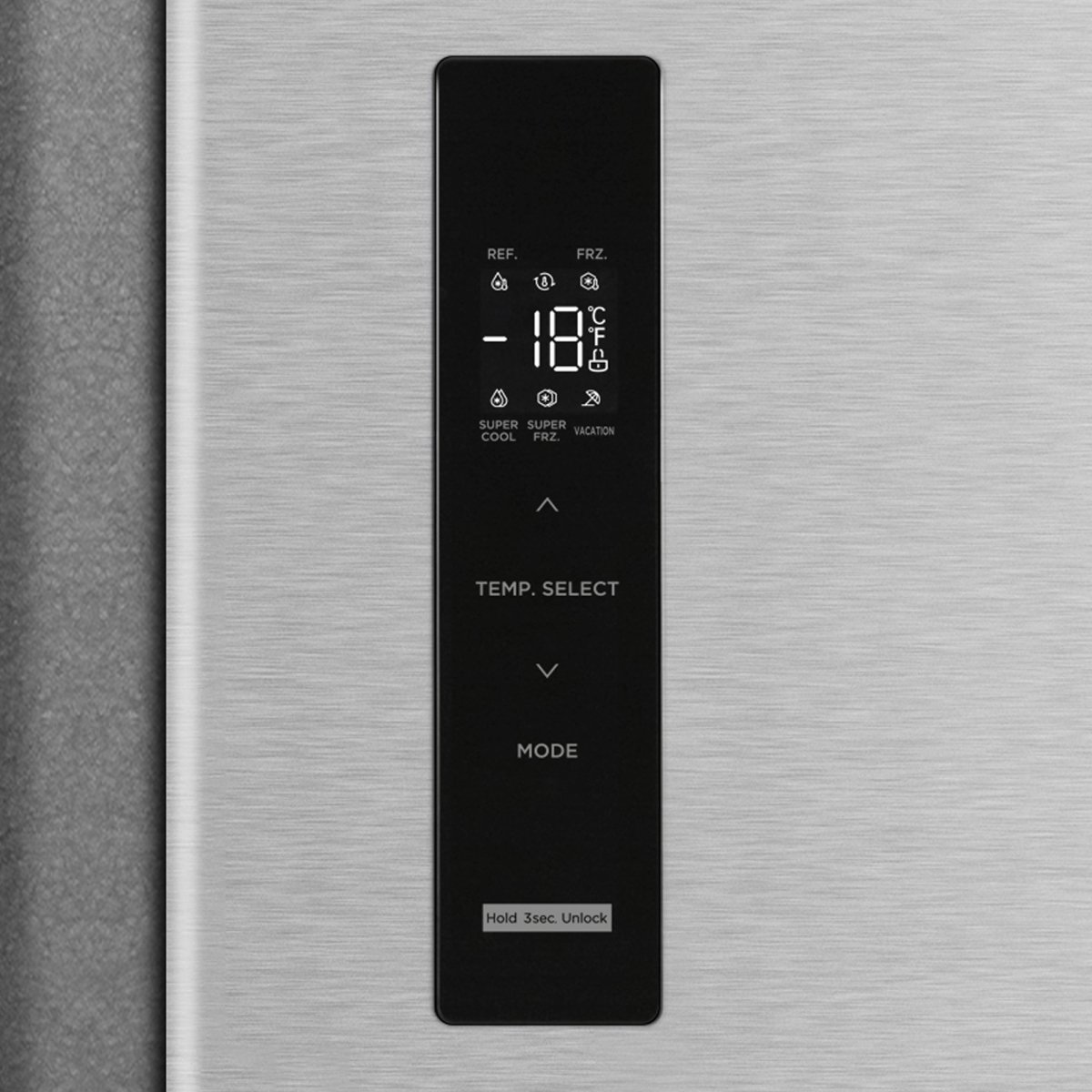 Inventum SKV0178R No Frost energiezuinige Amerikaanse koelkast - 555 liter - Digitaal led-display - IJsblokjesmaker - Stil: 37 dB Superkoelen - Supervriezen - 2 deuren - Energielabel D - RVS — afbeelding 7
