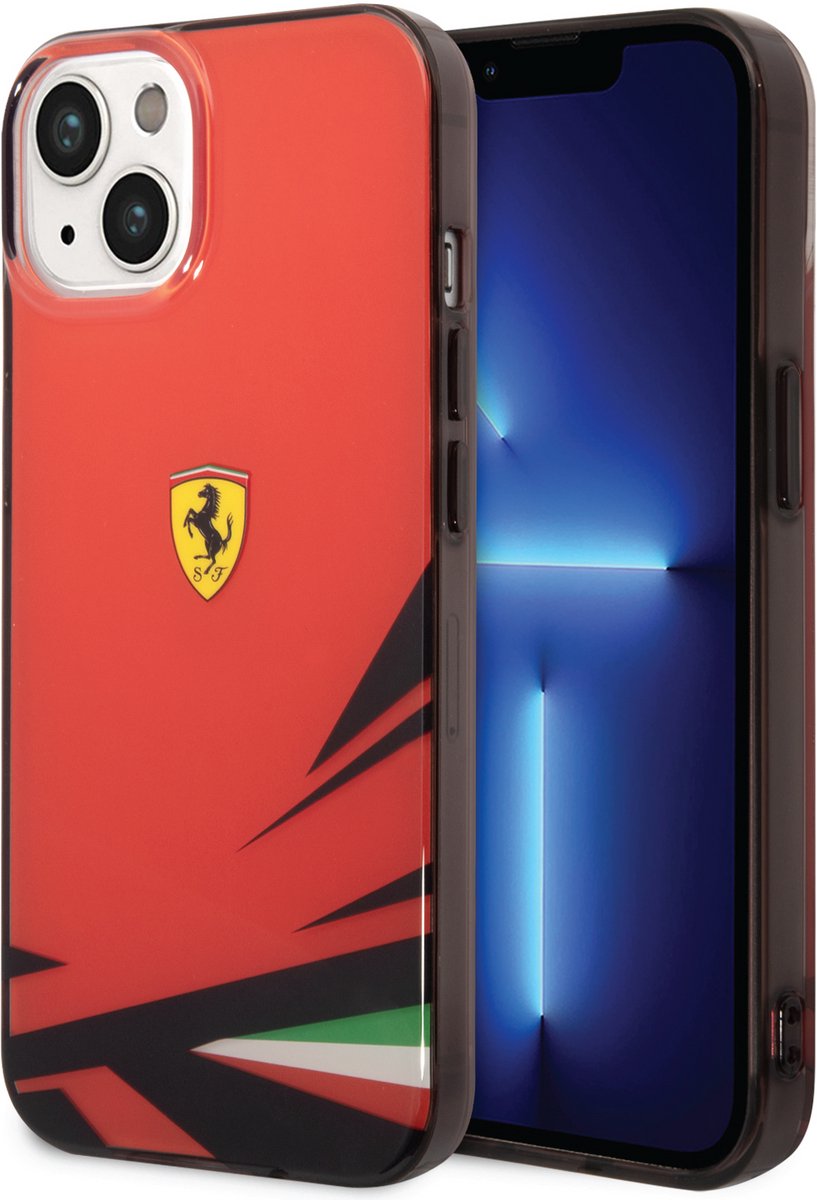 Ferrari iPhone 14 & 13 Backcover hoesje - Double Layer Print - Rood