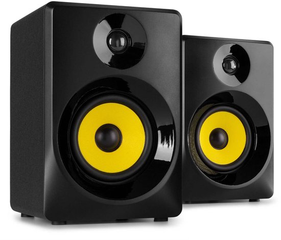 Set actieve studio monitors met bureaustandaard voor studio SMN50B 140W - Zwart