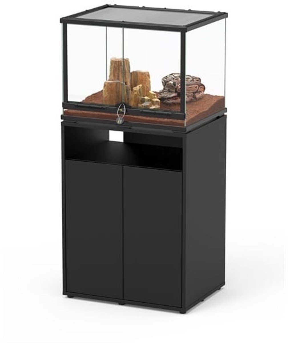 TerrAtlantis Aquarium | terrarium meubel Smart Line 60x45x80cm zwart met opbergruimte