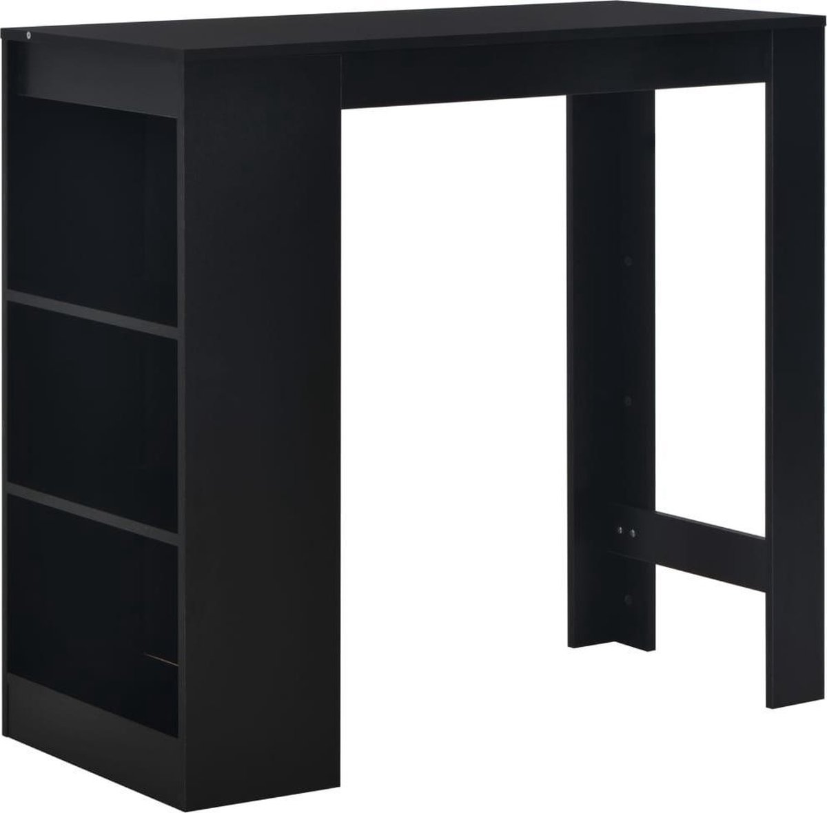 vidaXL Bartafel - met - schap - 110x50x103 - cm - zwart