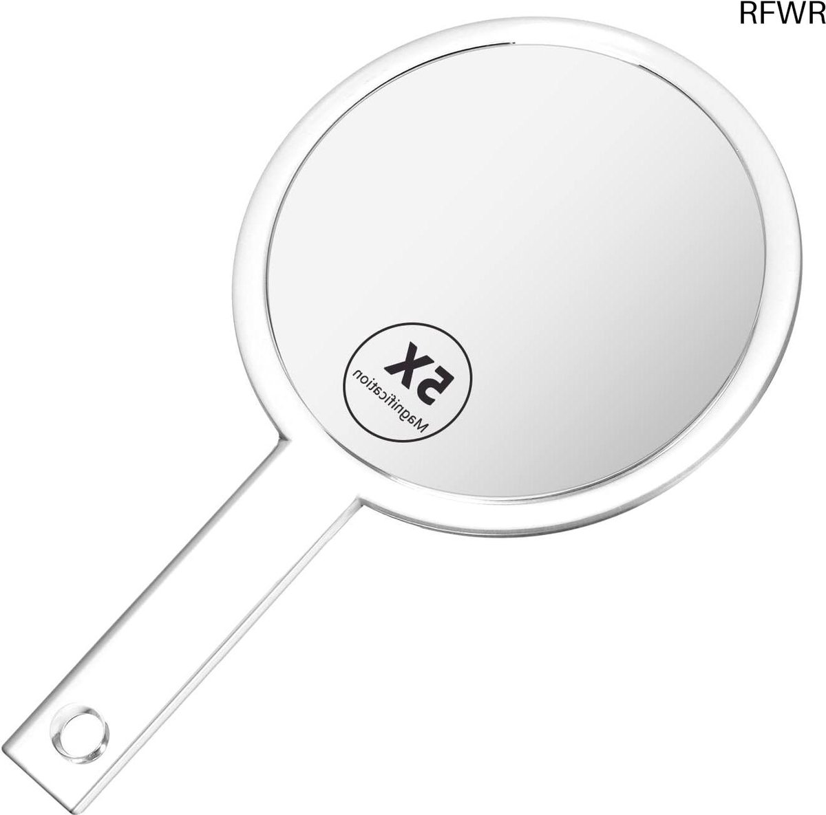 RFWR® Dubbelzijdige Vergrootspiegel 1X/5X - Handheld en Draagbaar voor Make-up en Scheren