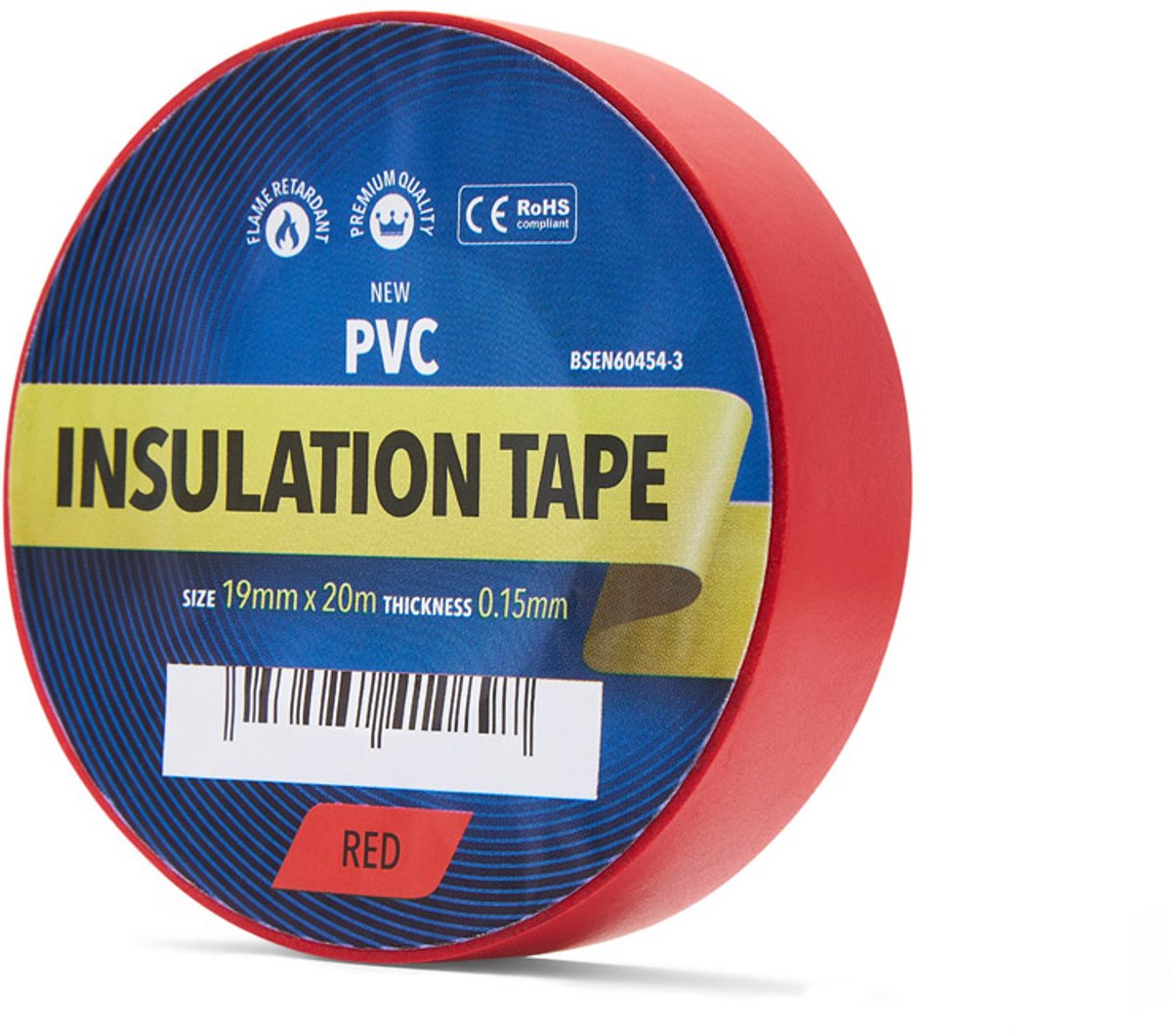 YellowBand Premium PVC Isolatietape 19mm x 33m Rood