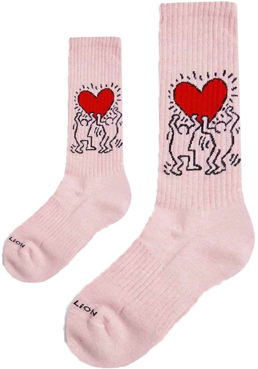 Zo Vader Zo Zoon/Dochter sokken Love is in the Air | Maat: Vader 41 - 46 | Kind 4 - 7 jaar