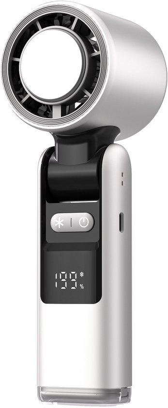 Oplaadbare handventilator 3-in-1 met 199 snelheden, magnetisch ijskoelsysteem, digitaal display, 6 uur batterij