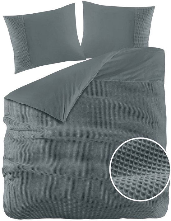 Papillon Deluxe + - Mendoza Green - Housse de couette - 2 personnes - 200x220 / 260 cm + 2 Taies d'oreiller 60 x 70 cm - Katoen percale égyptien