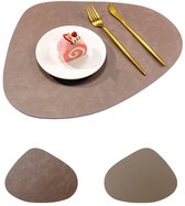 Napperons de table, lavables et réversibles, ronds et lavables, antidérapants et résistants à la chaleur, pour l'intérieur et l'extérieur (lot de 4, marron foncé)