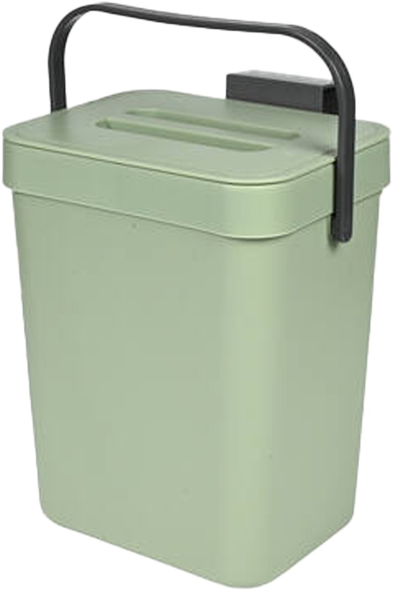 Benson - Afvalbakje - groen - met deksel - 3 lt.