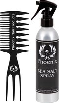 Phoenix Hair Products - Sea Salt Spray 250ml + Textuur Kam - Medium/Strong Hold - Vegan - Beach Look