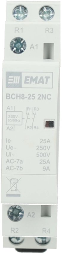 EMAT magneetschakelaar 230V 25A 0 maak en 2 verbreek (85010005)