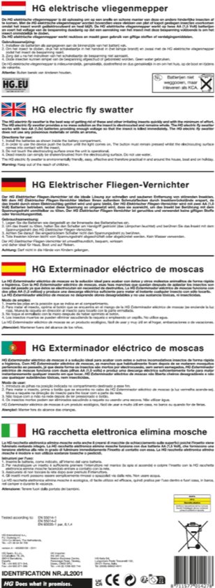 HGX elektrische vliegenmepper