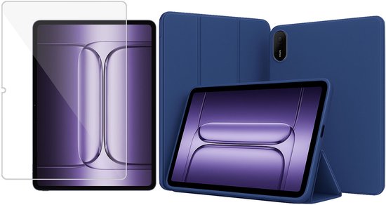 Étui TechNow + protection d'écran pour OnePlus Pad 3 - Glas - Extreme Shock Case - Smart Case - Blauw