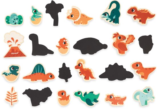 Janod Dino - Magneetset - Magneten In Dinosaurus Thema - 24 Verschillende Magneten - Geschikt Vanaf 2 Jaar van Janod — afbeelding 5