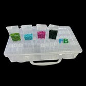 Diamond Painting Opbergdoos F4B Diamond Painting avec 64 compartiments | Boîte de tri | Boîte de rangement | Y compris la feuille d'autocollants