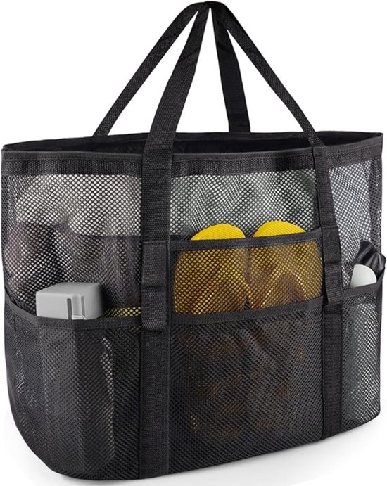 BOTC Strandtas - Hoge Kwaliteit - Vakken & Groot Draagvermogen - Strand tas - Zwart