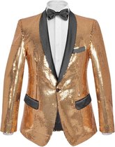 Bol Com Vidaxl Blazer Heren Met Pailletten Goud Maat 50