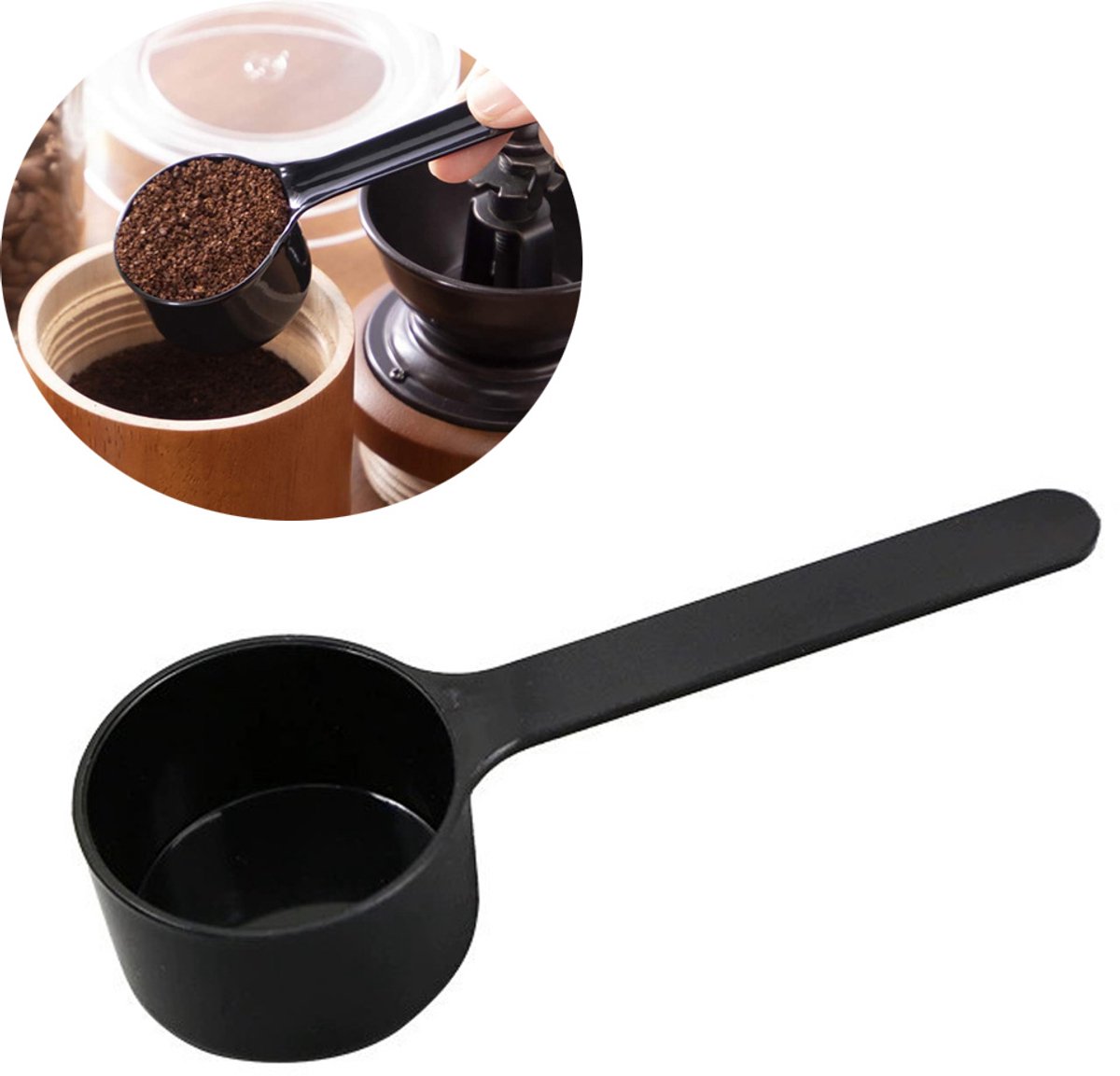 Koffieschepje, 2 stuks koffieschepper met trechter, verstelbare