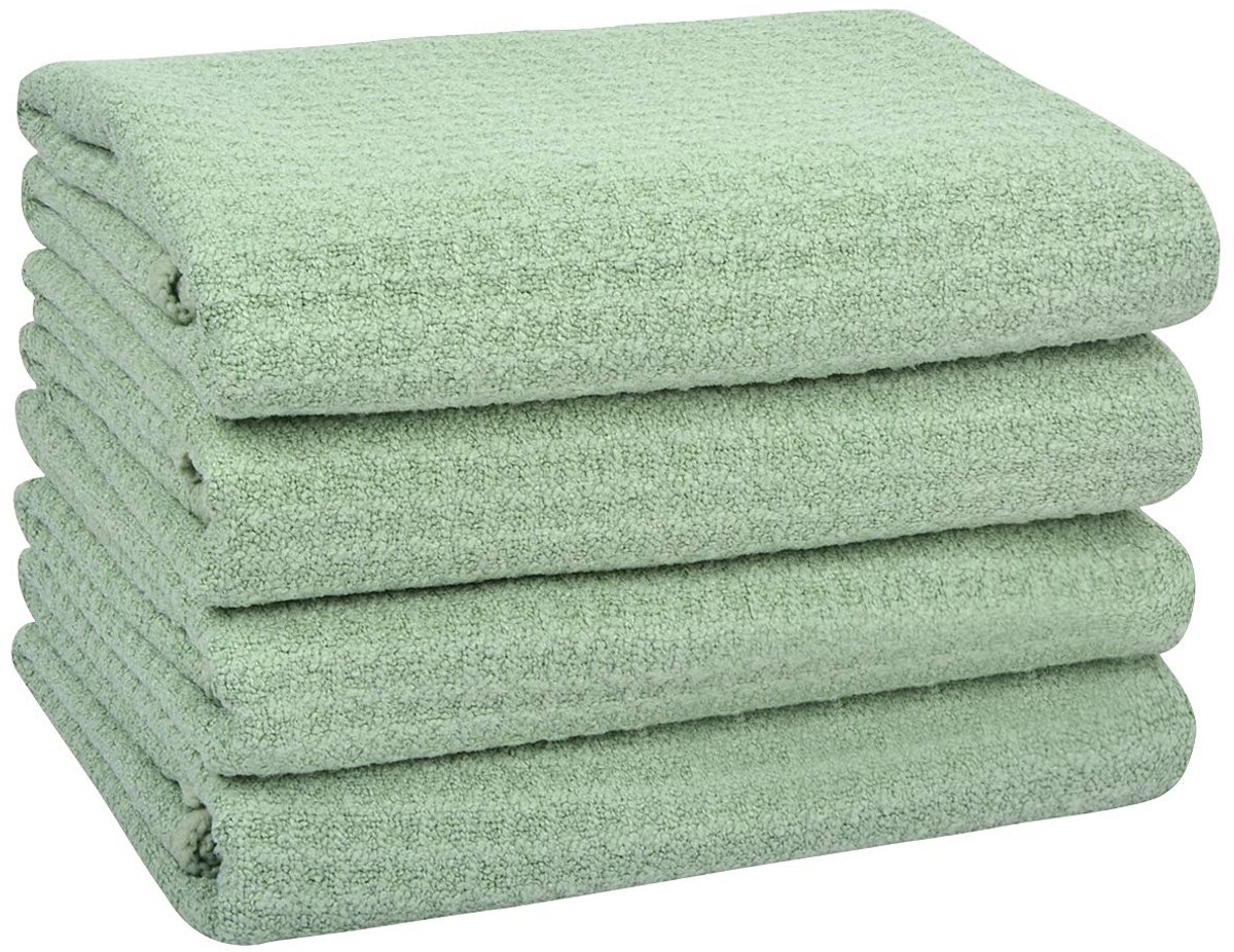 Ibenzoa® Zachte en Absorberende Microvezel Theedoeken voor Keukenreiniging - Set van 4 Groene Doeken 40 x 60 cm