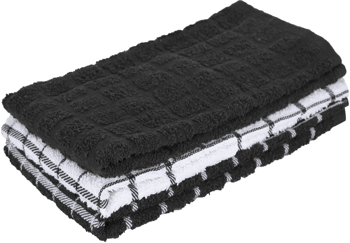 Ibenzoa® Set van 3 Luxe Katoenen Keukenhanddoeken in Verschillende Patronen en Kleuren