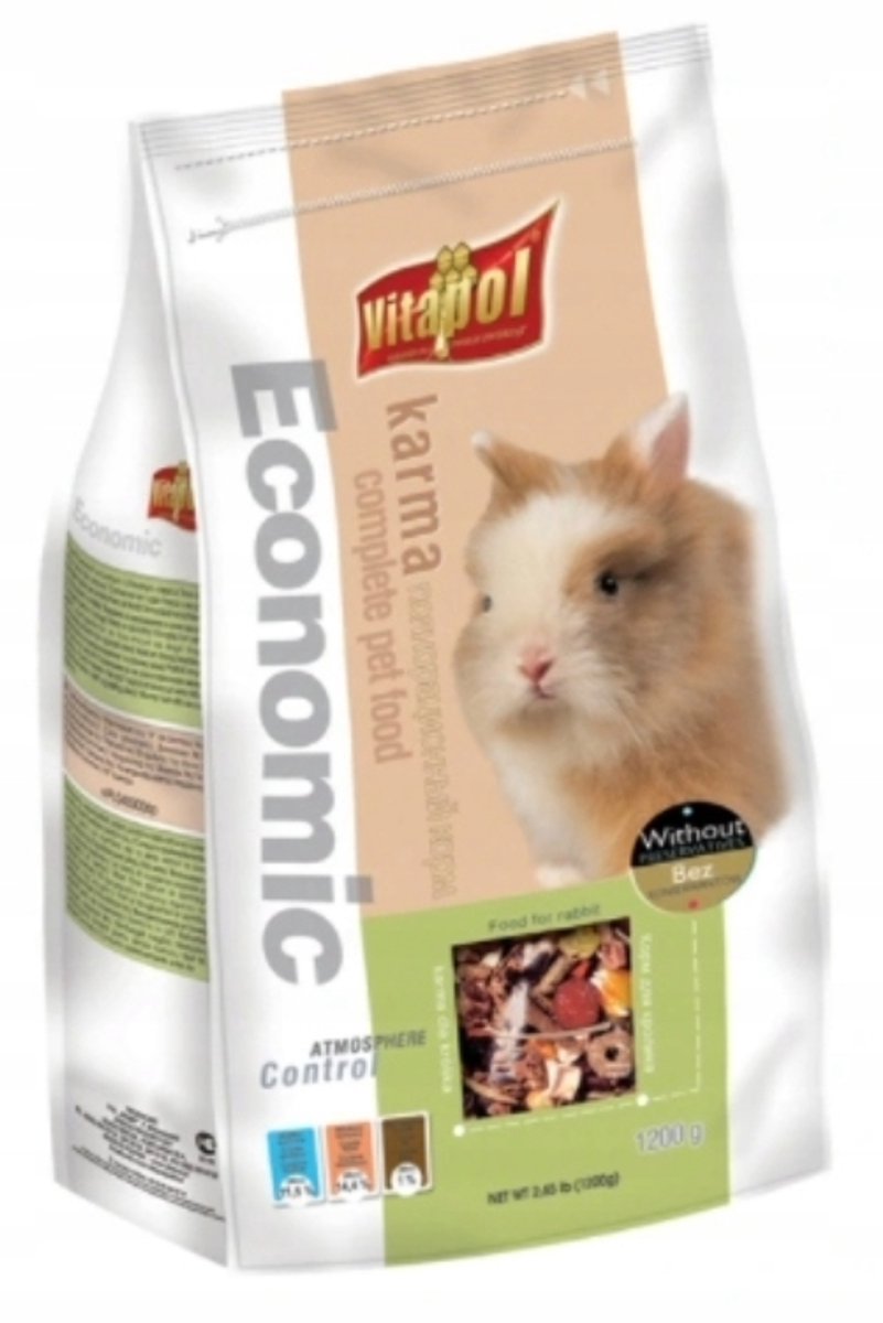 Vitapol - Voer voor Konijnen - 1,2 kg - Evenwichtige Mix - Voor Alle Konijnen