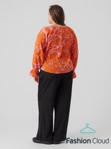 VERO MODA Polliana Inge Ls V-top Top Scarlet Ibis ORANGE 50