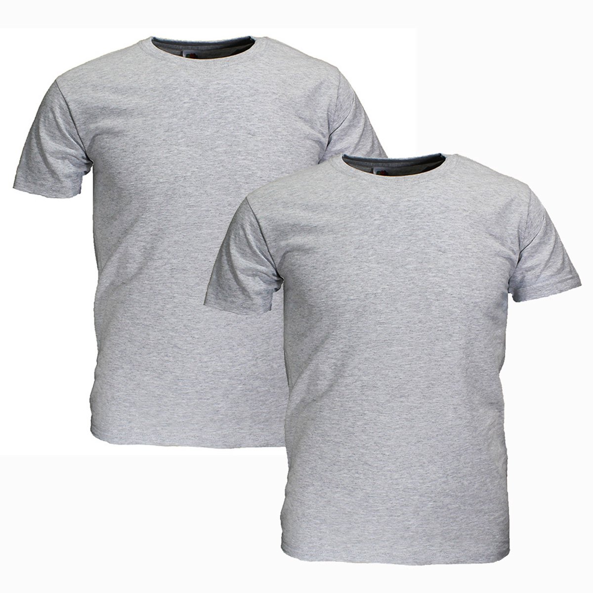 Fruit Of The Loom GROTE MATEN Blanco Katoenen T-Shirts 2-Pack Grijs - 4XL