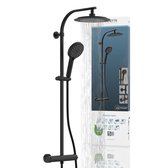 SCHÜTTE Madura Fresh Douchesysteem - Regendouche - met Thermostatische Douchekraan - Hartafstand 150 mm - Zwart Mat