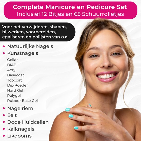 FOOCCA® Elektrische Nagelvijl - Nagelfrees 45000 RPM - Desktop Pro - LED Verlichting - 12 Bitjes + 65 Schuurrolletjes + 2 Accessoires - Nagelstofkap - Manicure en Pedicure Set - Eeltverwijderaar - Kalknagels
