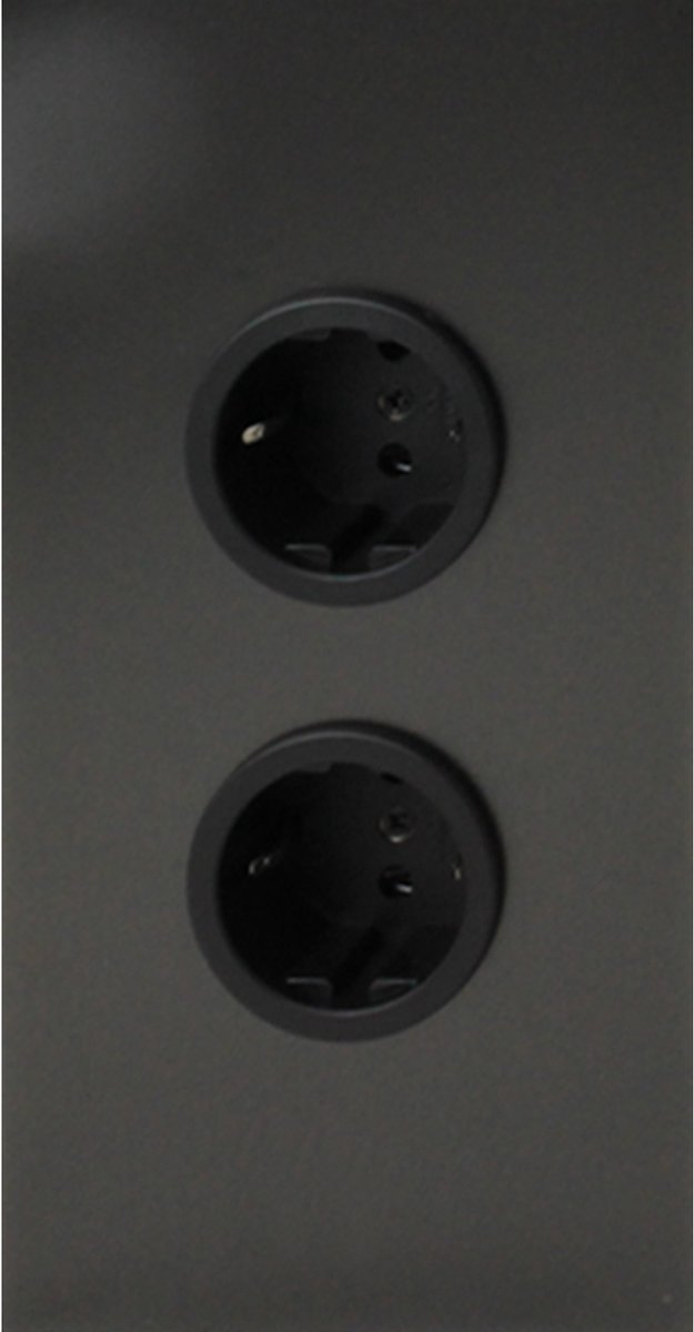 Caressi Hoekstopcontact - Gun Metal - 2 aansluitpunten