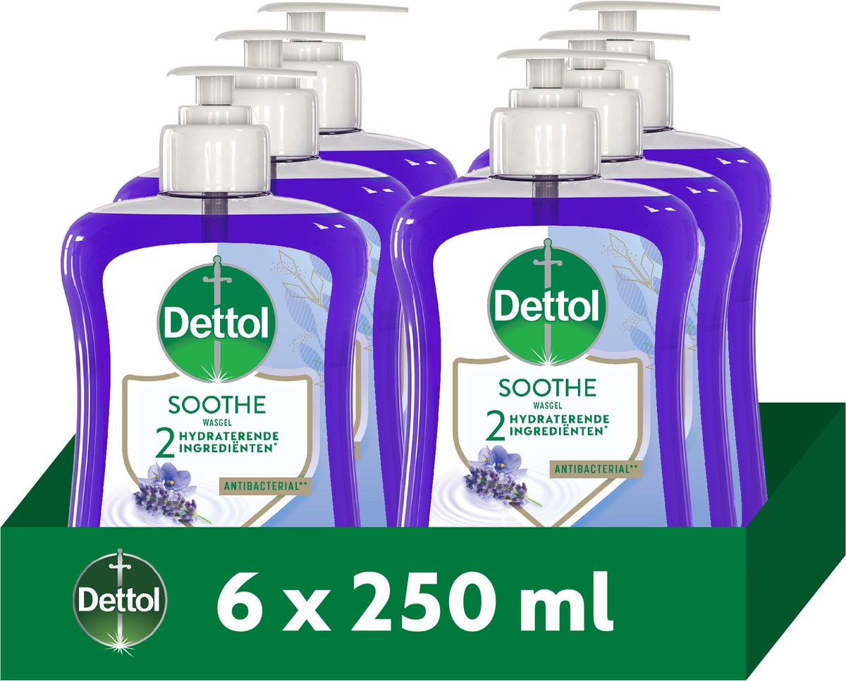 Goedkoopste Dettol Handzeep - Antibacteriël - Verzachtend - Lavendel - 250ml x6