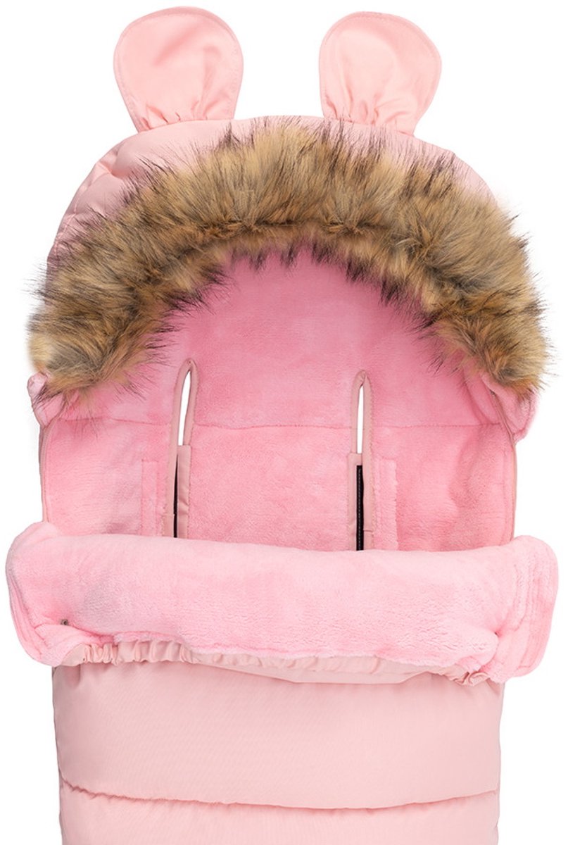 MoMi Cozy Voetenzak Kinderwagen - Winter Voetenzak - Met Zachte Pluche Voering - Openingen voor Veiligheidsgordels - Roze – foto 8