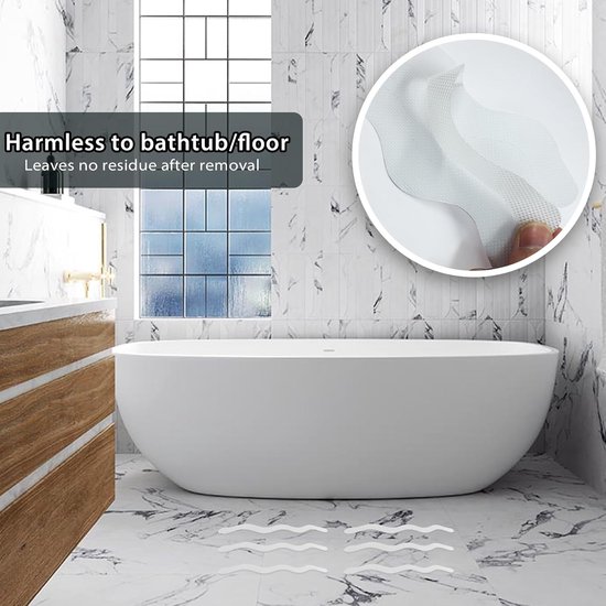 24 stuks antislipstickers voor badkuipen - transparant - S-vormige antislipstrips - antislipstrips voor douches - plakstripschraper - voor badkuipen, trappen, treden, vloeren en ladders