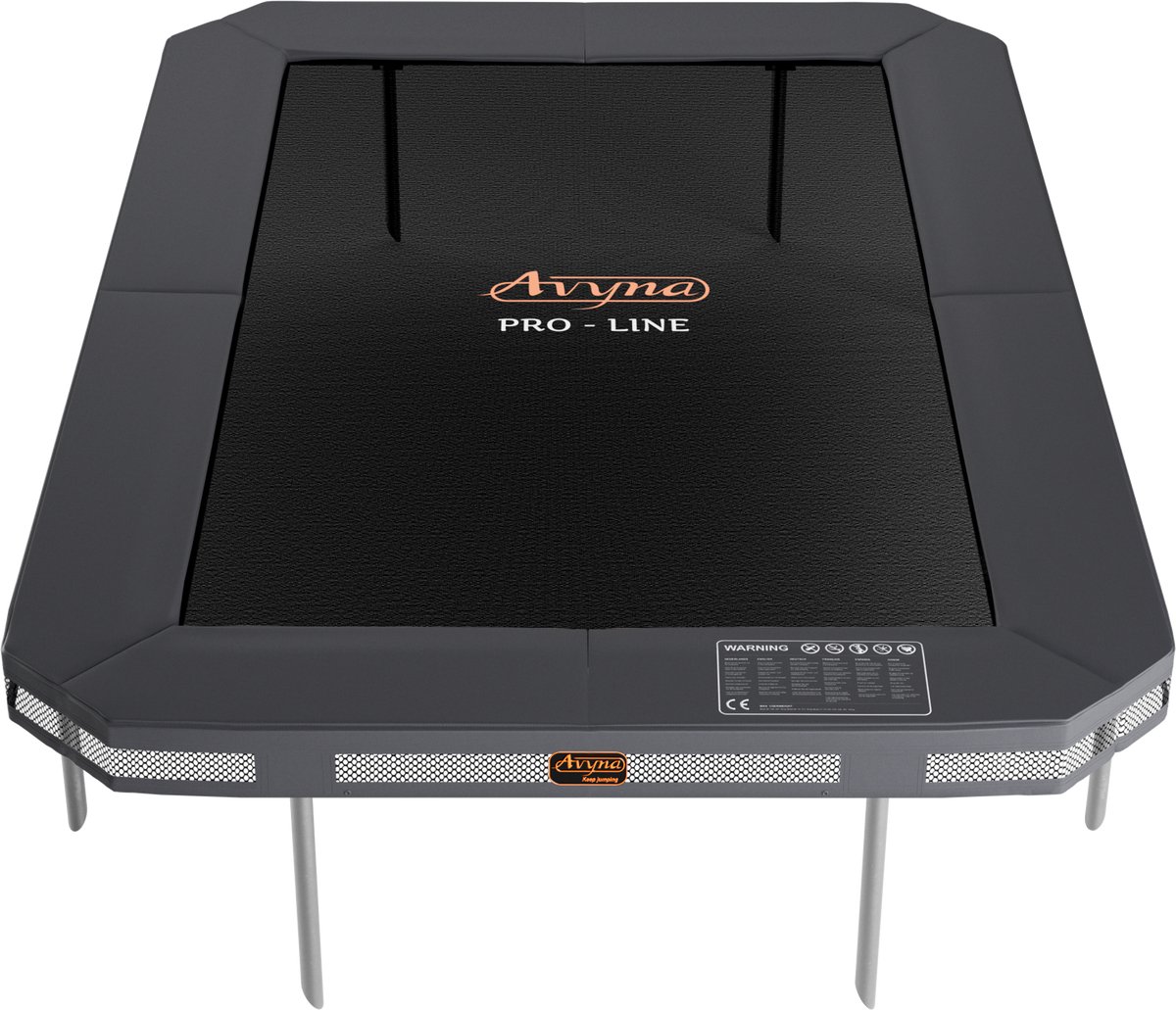 Avyna InGround Trampoline 340x240 cm – Rechthoekig – Grijs – Middenmaat Ingraafmodel – Hoge Kwaliteit