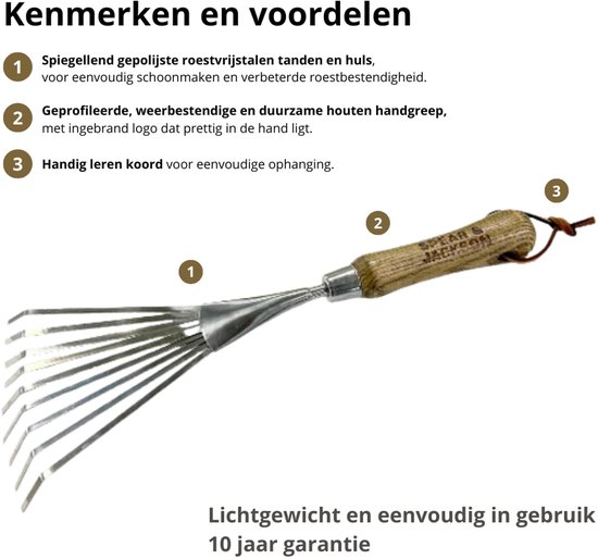 Spear & Jackson Traditioneel Mini-handhark - Roestvrijstaal - Ergonomisch - Compact van Merkloos	 — afbeelding 2