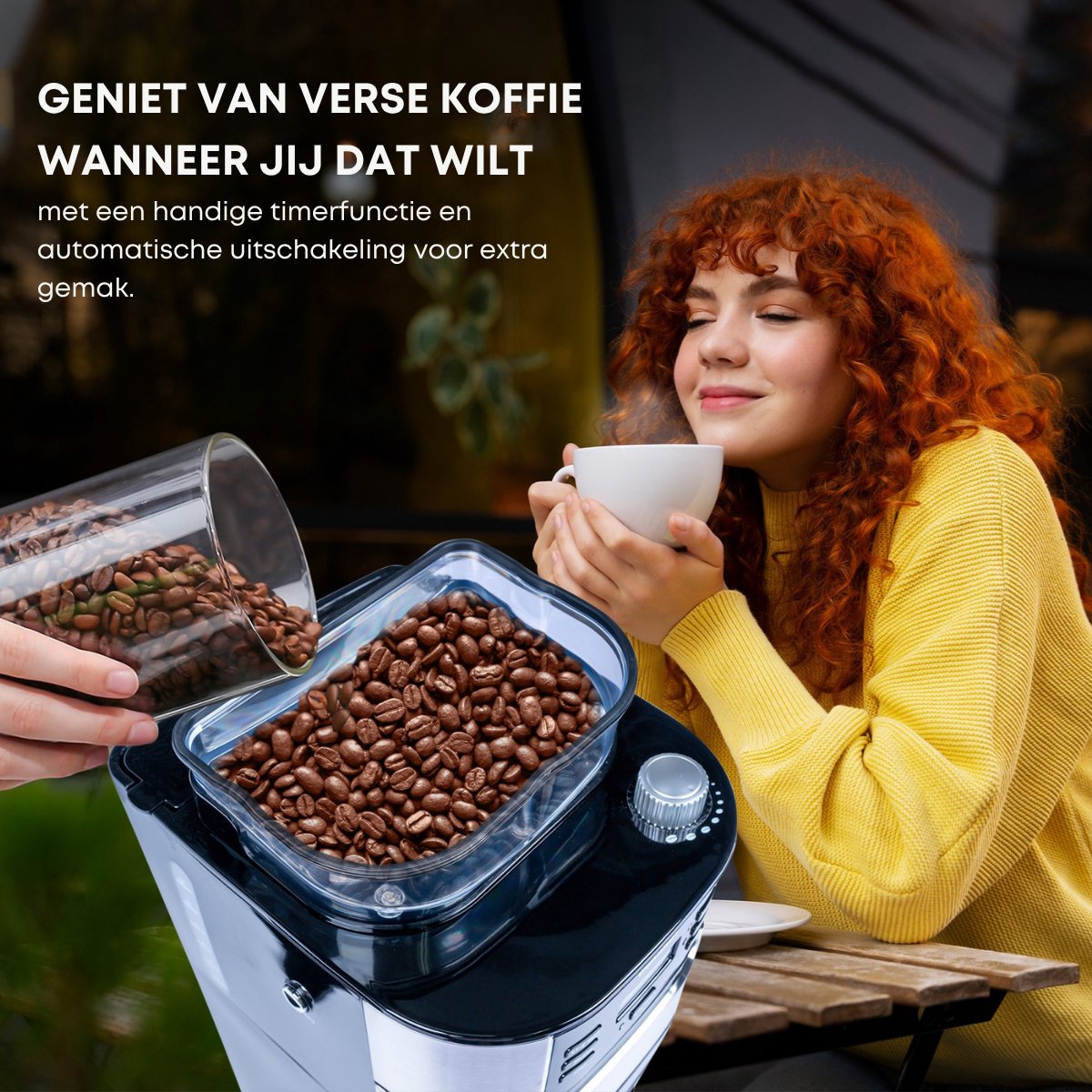 Tornado TCM-1025A-GS - Koffiezetapparaat met Bonenmaler - 1.5L - 12 Kopjes - Timer thumbnail 6