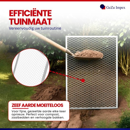 GeZu Impex Tamis pour Terre 100 x 60 cm Galvanisé à chaud