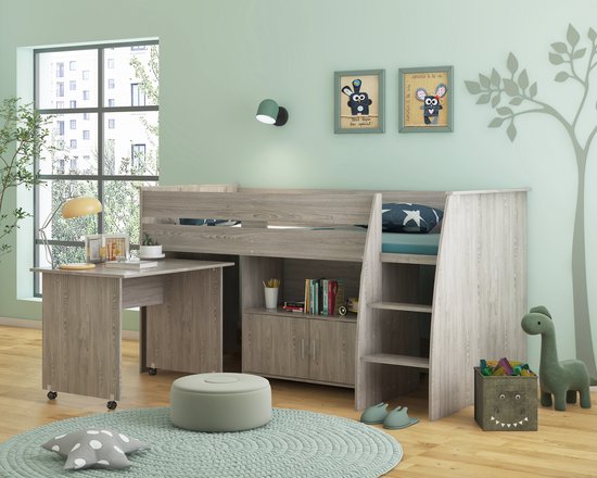 Beau - Lit mi-haut - Gris