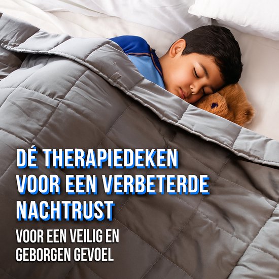 Verzwaringsdeken Kind 2.3 kg - Premium 5-Laagse Pocket Design - Nachtrust - 100 x 150 cm - Ontspanning - Weighted Blanket - Verzwaarde Deken - Grijs - Silvergear
