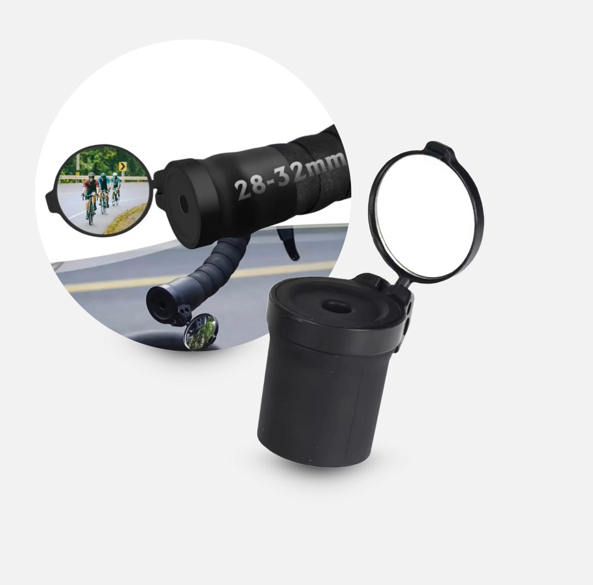 Mainius® Fietsspiegel – Siliconen Fietsspiegel – Verstelbare Spiegels voor Fietsstuur 28–32mm – Achteruitkijkspiegel – Fietsaccessoires – Fietsspiegel met Spiegelkap – Veilig Fietsen – Voor E-Bike / Stadsfiets / Racefiets - Inklapbare stuurspiegel