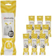 Brabantia PerfectFit sac poubelle avec fermeture code A, 3 litres, 10 rouleaux x 20 pcs - White
