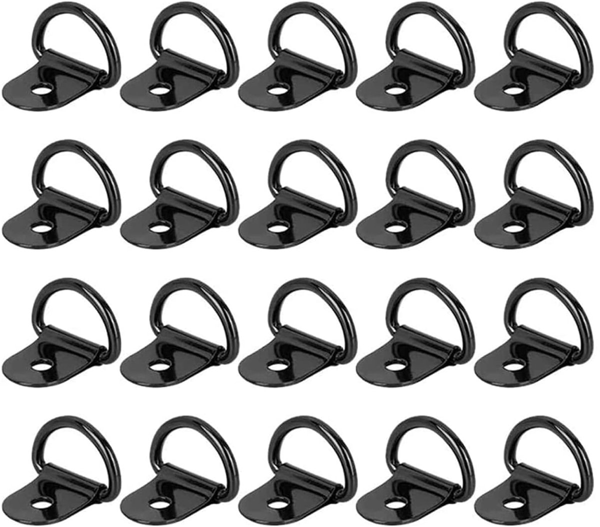 Ibenzoa® 20 Stuks D-Ring Opbouwringhaken, Roestvrij Stalen Sjorringen - 36x25mm voor Auto, Kajak, Aanhanger